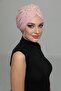 Plucked Lined Embroidered Powder Rose Motif Ready-made Hijab Hijab Evening Dress Bonnet - 6
