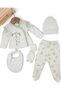 Baby Girl 5-Piece Butterfly Patterned Hospital Outfit Set, 100% Cotton Newborn Bodysuit - 2