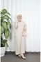 Corded Fabric Zippered Knitwear Dress - 2