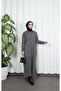 Corded Fabric Zippered Knitwear Dress