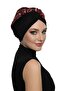 Special Design Black Beige-burgundy Sequined Mesh Ethnic Patterned Lined Ready-made Hijab Hijab Evening Dress Bonnet - 7