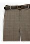 Belted Wide-Leg Fabric Plaid Trousers with Pockets - 5
