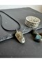 Rutilli Quartz Natural Stone Raw Cut Leather Cord Necklace - 4