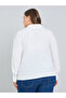 Plus Size Women White Lace Trim Shirt - 5