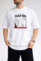 Men's Born to Be Free Text Printed Crew Neck White T-Shirt