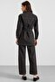 Zipper Closure Wide Leg Denim Double Suit Anthracite 9392-Tk - 8