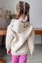 Girl's Cotton Hooded Tracksuit Set with Daisy Pattern and Wonderful Writing in Fuchsia - 6
