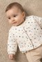 Rocha Baby Girl Heart Pocket Detailed Quilted 3-Piece Set - Colorful Figured Cardigan and Ruffled Sweat Set - 8