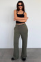 Khaki Wide Leg Barrel Fit Sweatpants Mg2646 - 5
