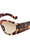Women Sport Sunglasses in Tan with Printed Temples - 2