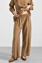 Metal Button Soft Fabric Tunic Trousers Double Set Camel 9397-Tk - 6