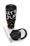 Kids Black Lets Play Patterned Steel Thermos with Straw and Direct Drinking Cap 900 ml 38728 - 8
