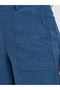 Women Blue Linen Look Wide Leg Trousers - 3