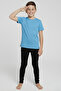 Blue Kids T-Shirt - Unisex Cotton Short Sleeve Casual Basic Kids T-Shirt - 3