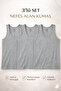 Set of 3 Natural Men's Ribbed Cotton Undershirts - Anti-Sweat Special Textured