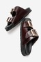 Lusino Women's Genuine Leather Slippers Brown - 5