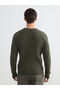 Ozmarka New Season Hair Knit Patterned Wool Blend Men's Knitwear Sweater - 4