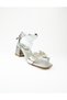 44 Silver Stone Girls' Heeled Evening Dress Shoes