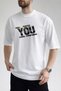Men's Fearless and Strong Design Vintage Print Crew Neck White T-Shirt - 3