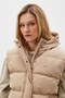 Down Fill Water Repellent Womens Vest Women's Water Repellent Fixed Hooded Goose down Vest Beige - 4