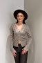 Lace Detailed Cardigan - Mink - 5