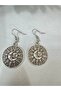 Round Metal Earrings with Sun and Moon Face Figures – Dangle Design Earrings - 2