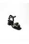 44 Black Stone Girls' Heeled Evening Dress Shoes