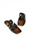 Y390755203 Black Genuine Leather Women's Slippers - 5
