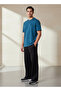 Men Regular Fit Crew Neck Short Sleeves Embroidered T-shirt - 2