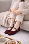 Women's Ballet Flats Velvet Gold Buckle Office Home Shoes - 5