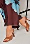 S590033109 Tan Thin Heeled Women's Slippers - 3