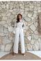 Imported Lace & Scuba Fabric Lined Special Design Jumpsuit Dress with Belt