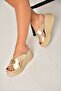 Y973965404 Beige Fabric Padded Sole Women's Slippers