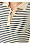 Striped T-shirt Dress with Contrast Collar - 3