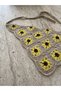 Women's Hand-Knitted Moon Flower Motifed Triangle Design Model Bandana Hair Accessory - 2