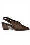 Y654300202 Brown Genuine Leather Suede Low Heel Western Shoe - 4