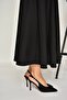 Y676090504 Black Fabric Thin Heeled Women's Shoes - 4