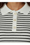 Striped T-shirt Dress with Contrast Collar - 4