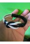 Black and White Genuine Leather Braided Men's Bracelet - 2