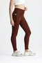 Women's Brown Winter High Waist t Shaping / Sculpting Pocket Leggings with Fleece Inside - 4
