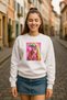 Colorful Photo Design Printed Unlined 3 Thread Oversize Crew Neck Sweatshirt - 2