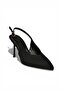 Y676090504 Black Fabric Thin Heeled Women's Shoes - 7