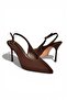 Y676090504 Brown Fabric Thin Heeled Women's Shoes - 5