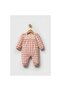 Tongs Girls 3-6-9 Months Lace Checked 100% Cotton Sensitive Jumpsuit Set - 2