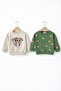 Baby Boy Cotton Sweatshirt – Patterned Model