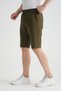 Khaki Men's Shorts with Print Detail, Casual Use, Adjustable Waist, Elastic, Regular Fit - 3