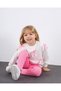 Girl's Ribbon Belted Elastic Waist Seasonal Cotton Fabric Ribbed Tights Top and Bottom Two-Piece Set - 5