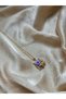 Valentine's Day Pink Gift Box |   Elegant Purple Necklace with Purple Embroidery Detail and Rose and Butterfly Figures - 4