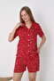 Women's 100% Cotton Short Sleeve Shorts Pajamas Set 19086 - 6