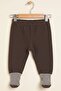 Brown 100% Cotton Baby Boy Pants with Socks - Soft Elastic Waist Comfortable Baby Bottoms Sweatpants - 6